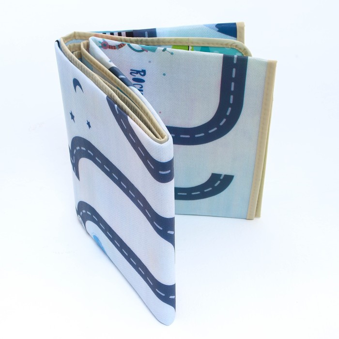 Крошка Я Коврик складной с рисунком «Дороги. Крокодильчик», двусторонний, 200х180 см