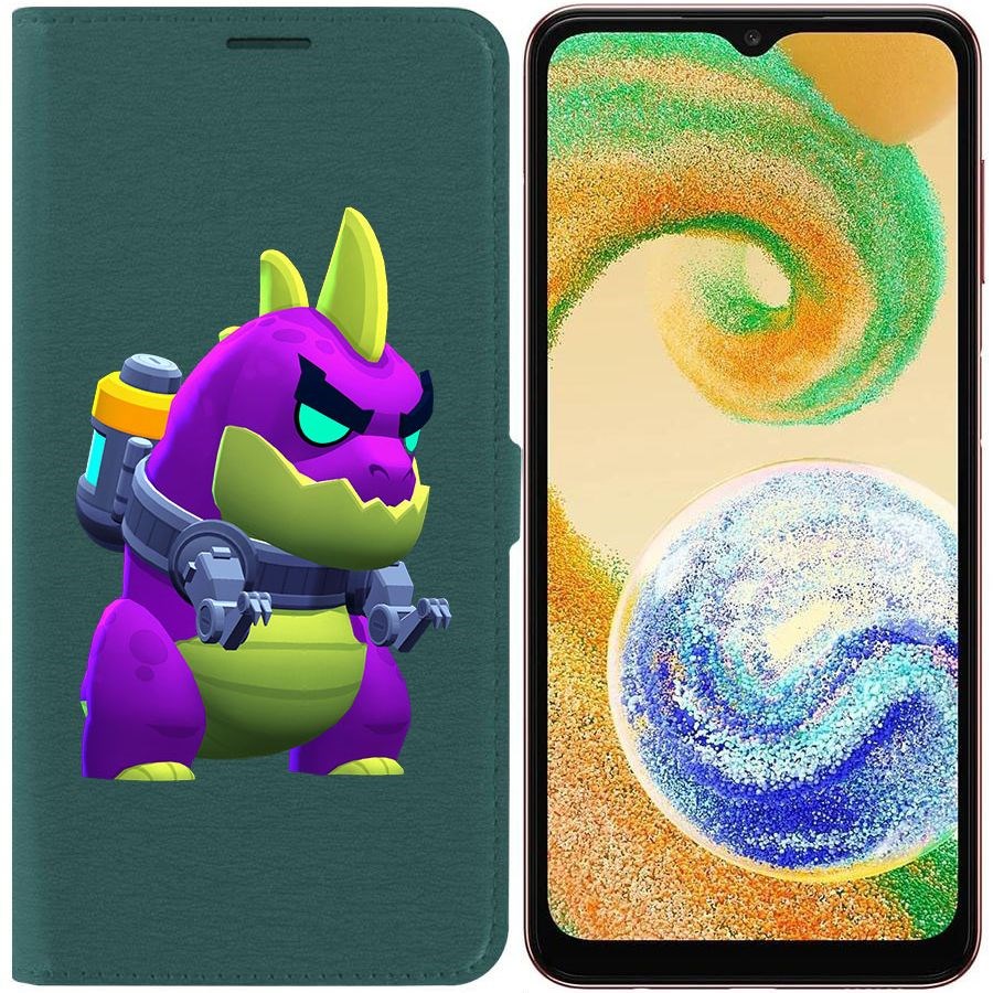 

Чехол-книжка Eco для Samsung Galaxy A04s (A047) Brawl Stars-Мегамонстр (зелёный опал)