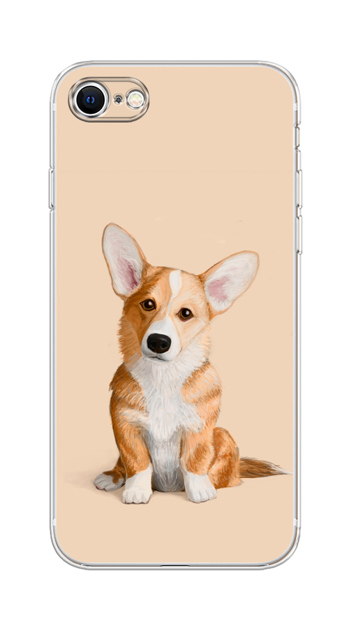 

Чехол на Apple iPhone 8 "Грустный Корги", Коричневый;бежевый, 10850-1