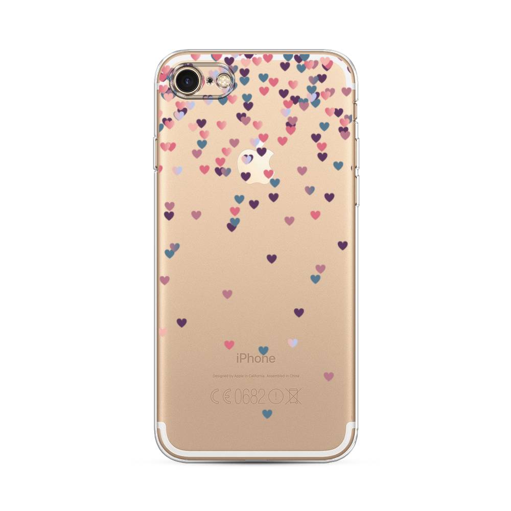 

Чехол на Apple iPhone 7 "Посыпка сердечки", Розовый;фиолетовый, 10650-3