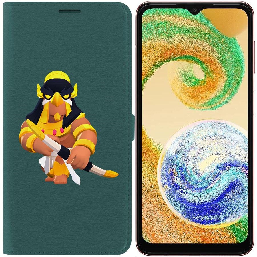 

Чехол-книжка Eco для Samsung Galaxy A04s (A047) Brawl Stars-Бо Хорус (зелёный опал)