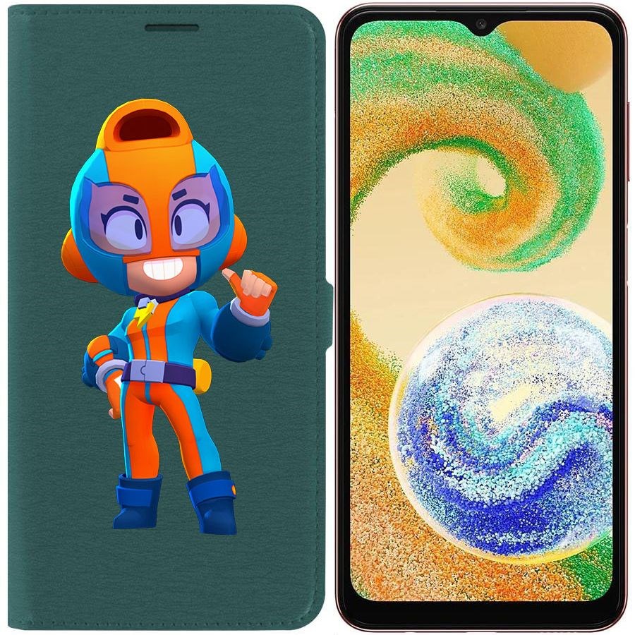 

Чехол-книжка Eco для Samsung Galaxy A04s (A047) Brawl Stars-GT Макс (зелёный опал)