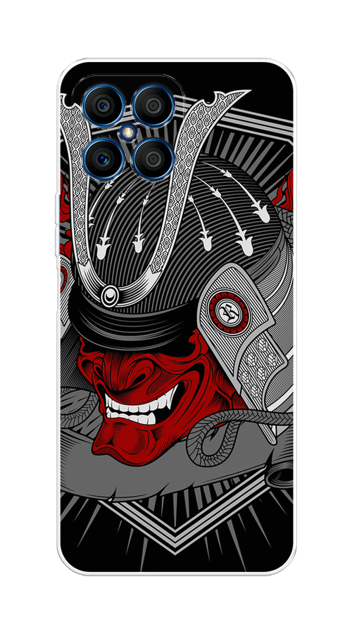 

Чехол на Honor X8 "Красная маска самурая", Белый;красный;черный, 6107650-4
