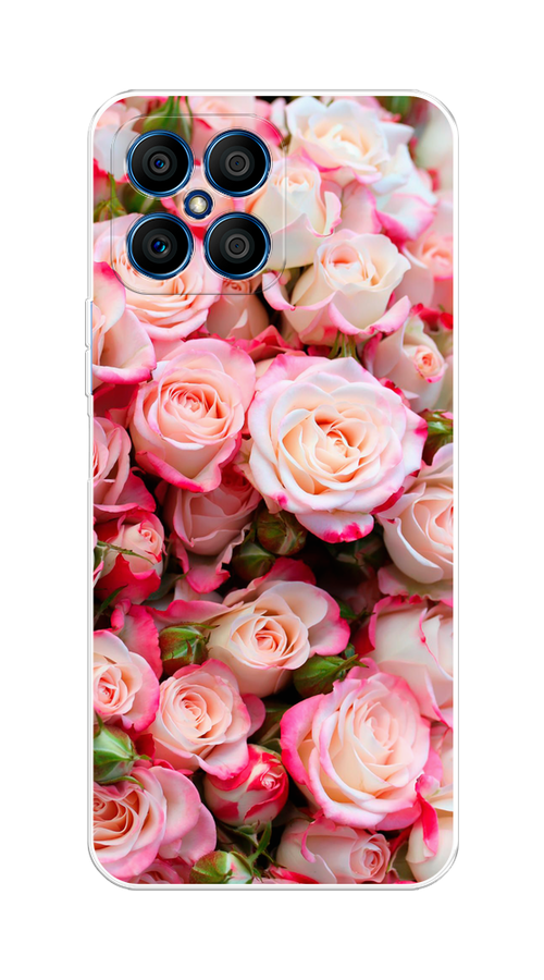 

Чехол на Honor X8 "Много роз", Розовый, 6107650-2
