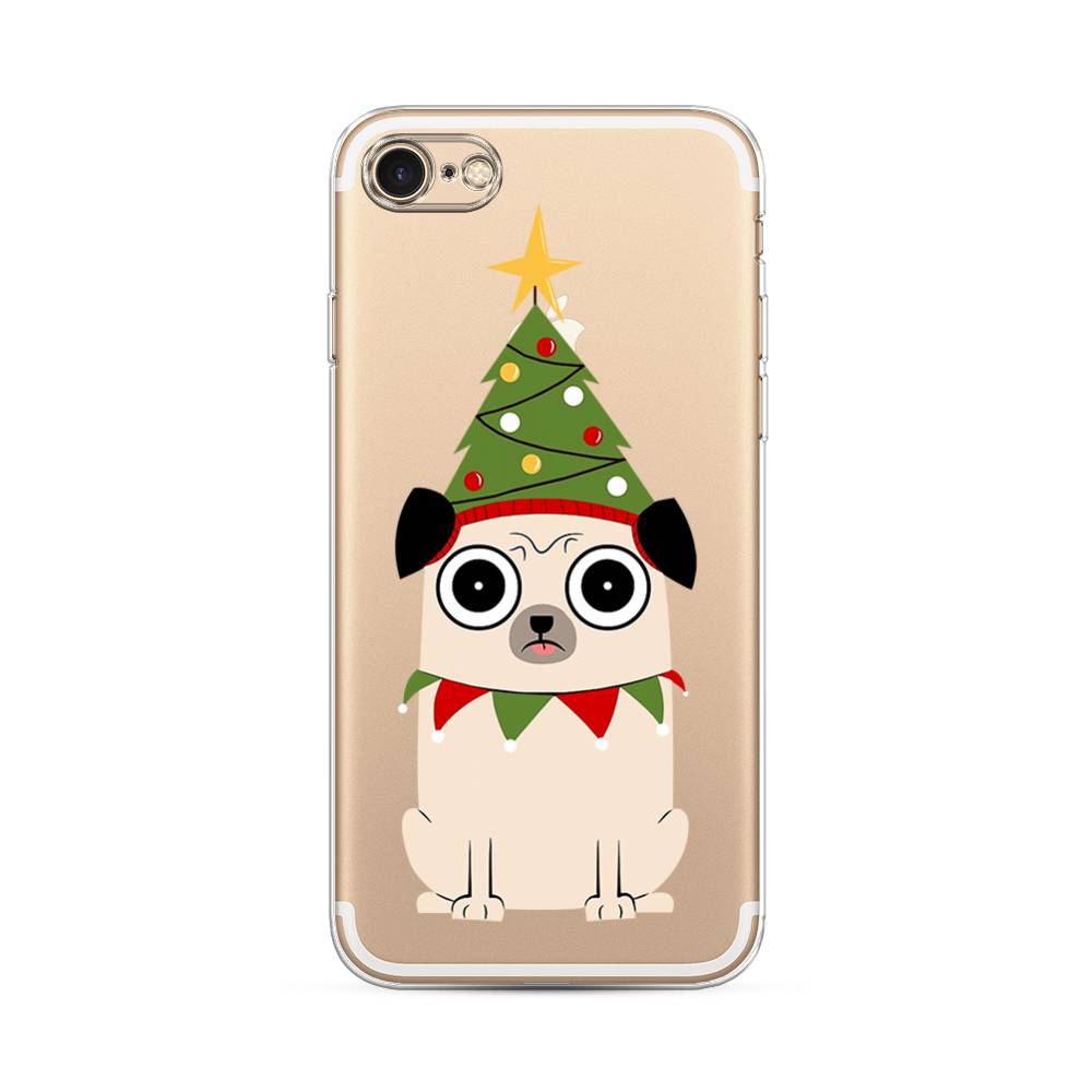 

Чехол на Apple iPhone 7 "Собачка с ёлочкой", Бежевый;красный;зеленый, 10650-1