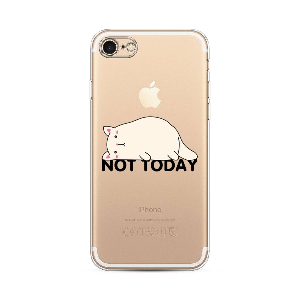 

Чехол на Apple iPhone 7 "Cat not today", Белый;розовый;черный, 10650-1