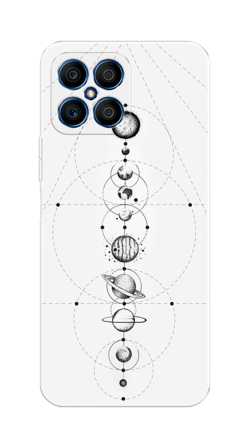 

Чехол на Honor X8 "Парад планет", Серый, 6107650-2