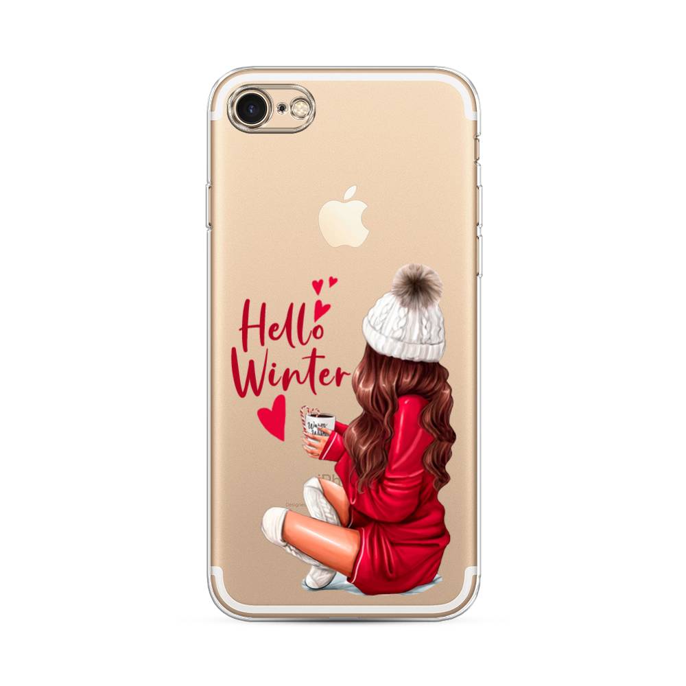 

Чехол на Apple iPhone 7 "Hello winter", Красный;белый;коричневый, 10650-5