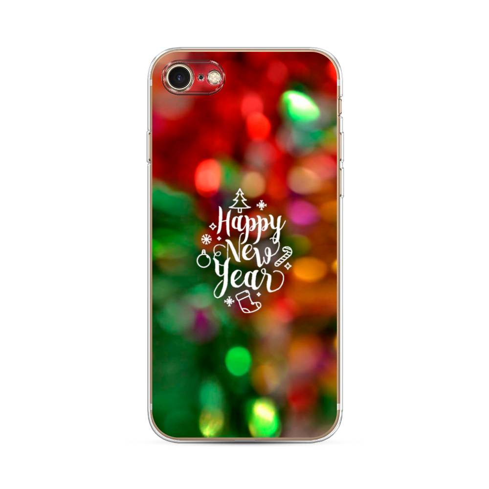 

Чехол на Apple iPhone 7 "Новый Год на елке", Зеленый;красный;желтый, 10650-5