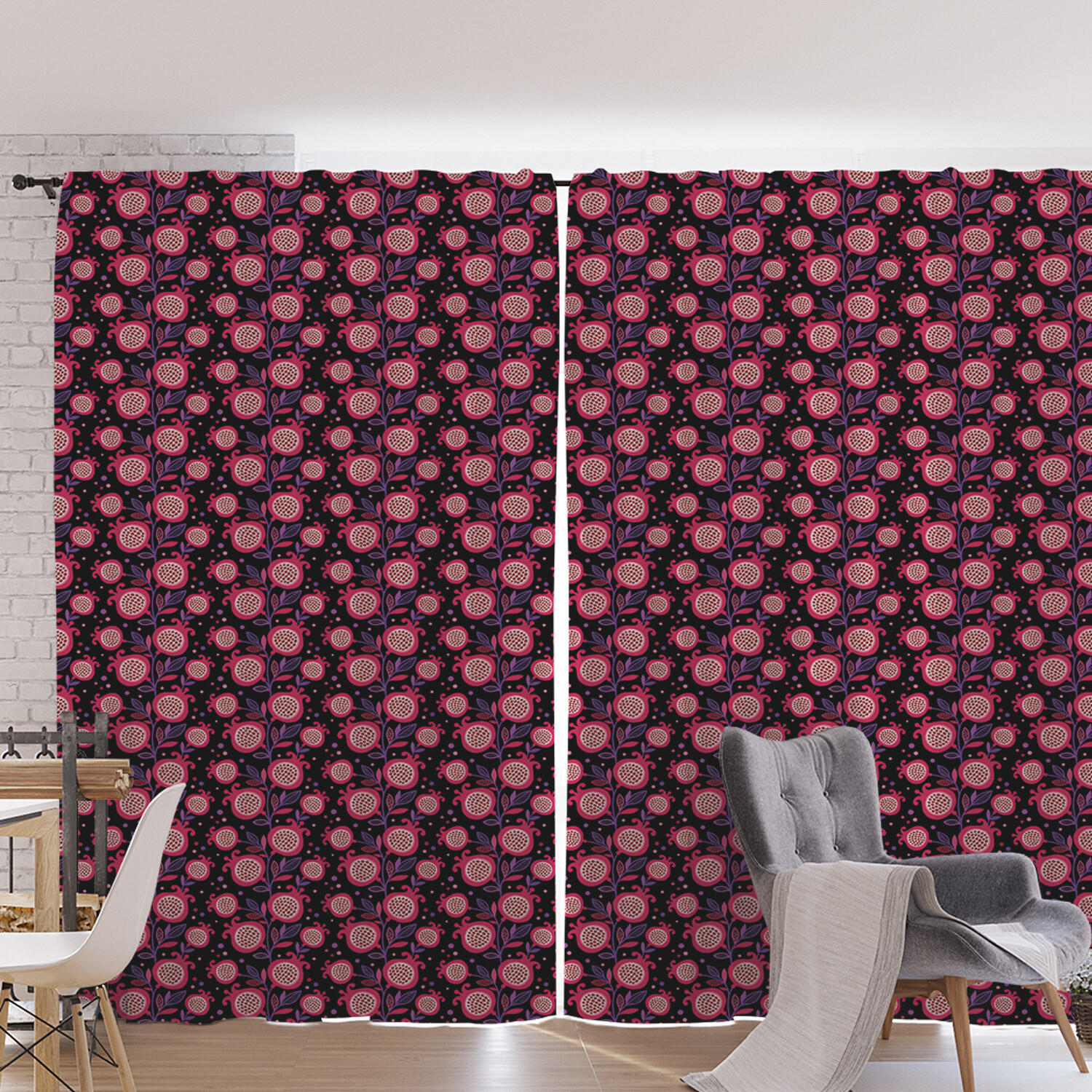 

Шторы под лён JoyArty "Косточки граната", серия Oxford DeLux, 340х265 см, Косточки граната