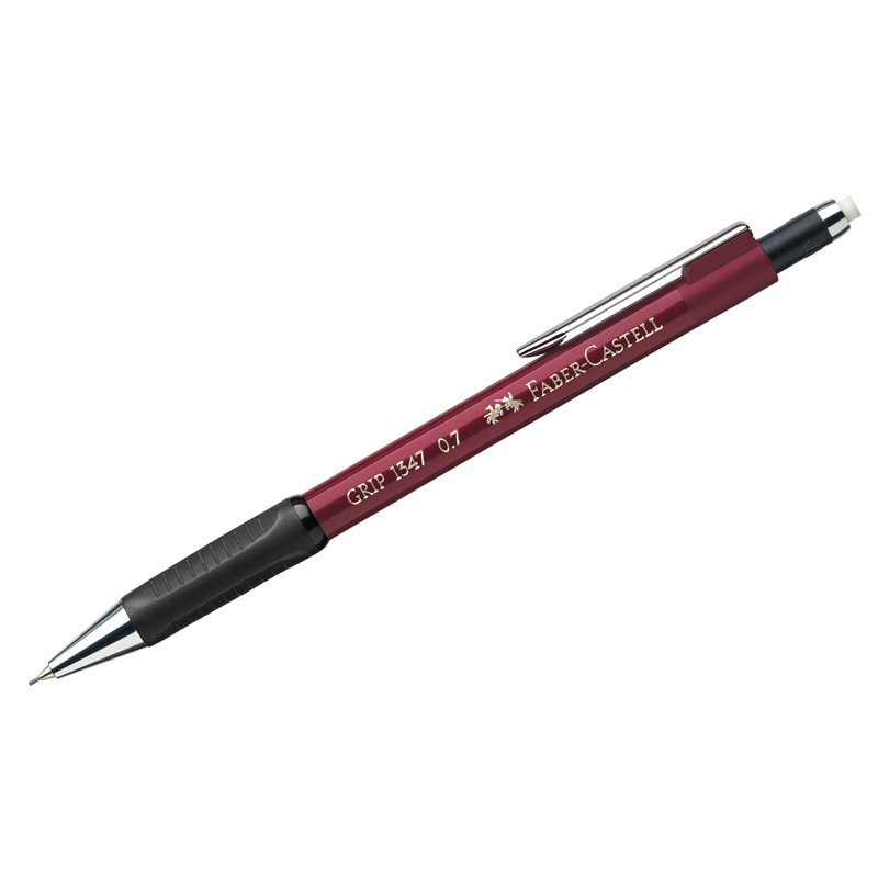 

Карандаш механический Faber-Castell Grip 1347 (В, 0,7мм, с ластиком), 12шт, Черный