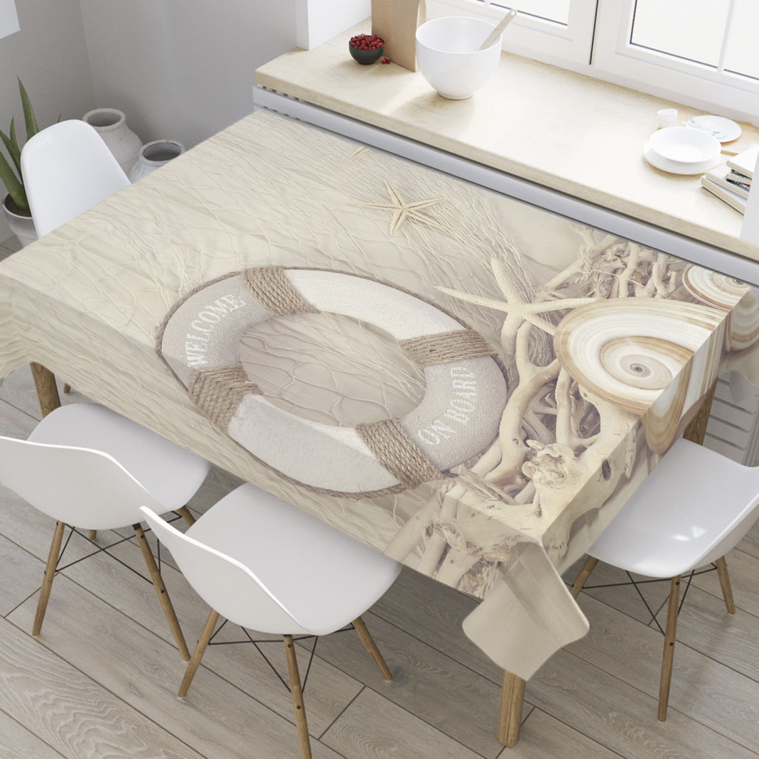 

Скатерть прямоугольная JoyArty "Зона спасения" из оксфорда, 120x145 см, Бежевый, Зона спасения