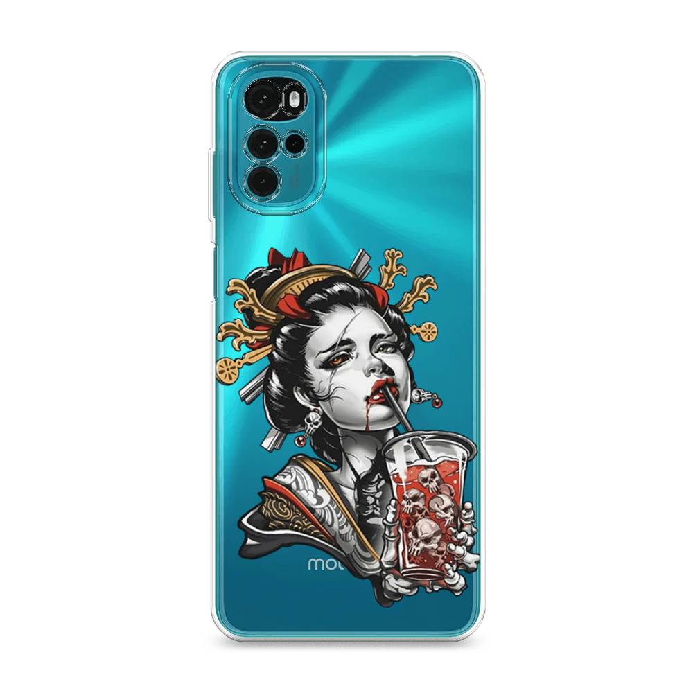 

Чехол на Motorola Moto G22 "Опасная гейша", Красный;черный;серый, 243150-4