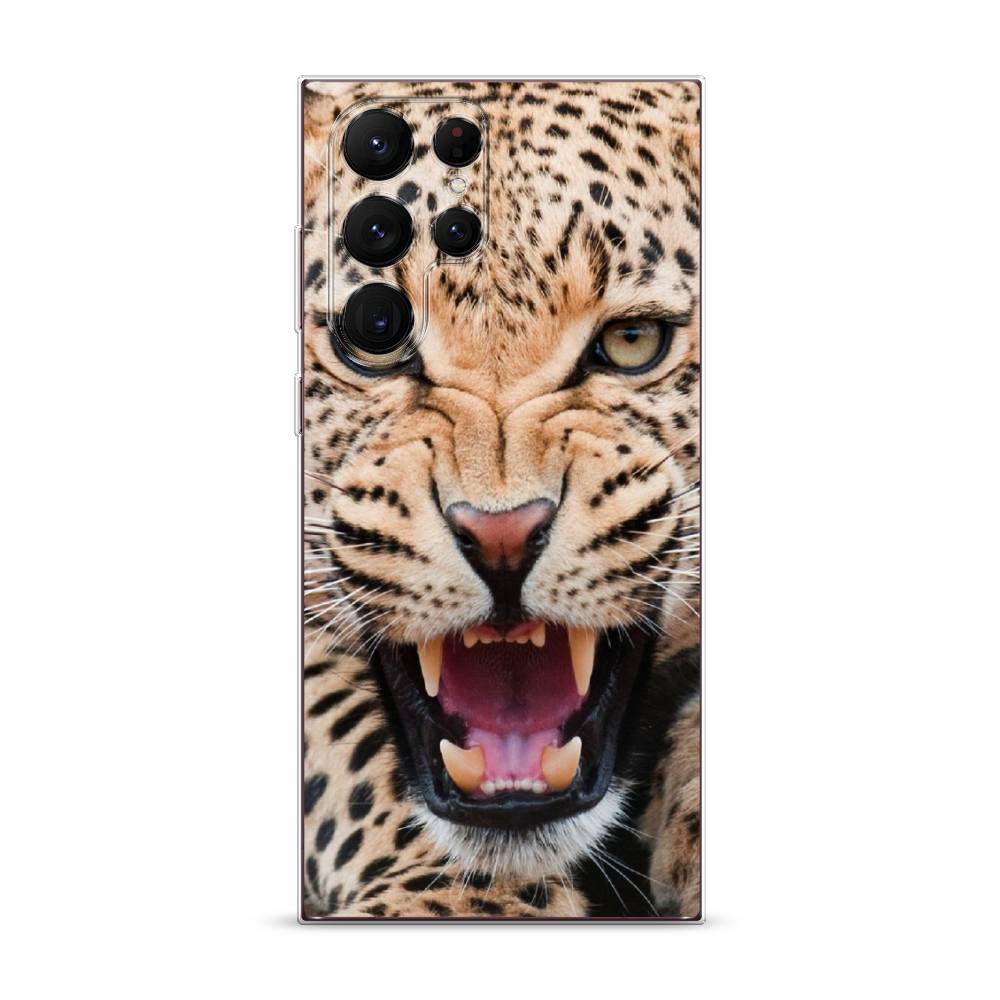 

Чехол на Samsung Galaxy S22 Ultra "Леопард 3d", Бежевый;черный, 2104050-6