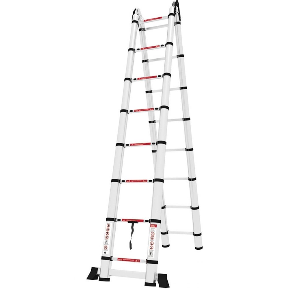 Телескопическая лестница-стремянка СОРОКИН 24.28 универсальная опорная стойка для зажимов сорокин