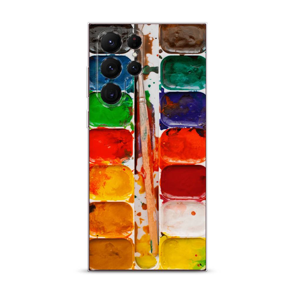 

Чехол на Samsung Galaxy S22 Ultra "Акварель", Красный;желтый;синий, 2104050-4