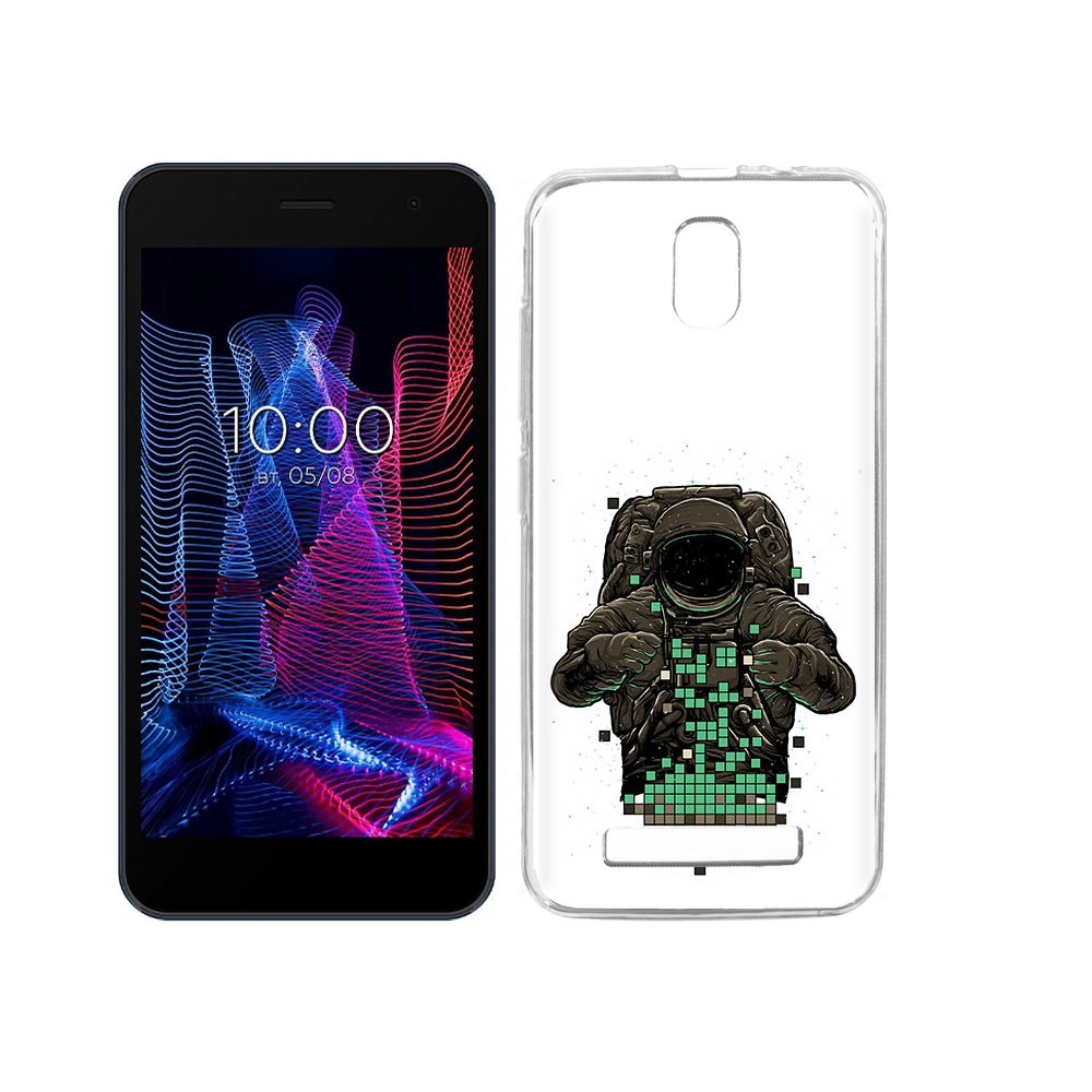 

Чехол MyPads Tocco для BQ 5047L Like космонавт с пикселями, Прозрачный, Tocco