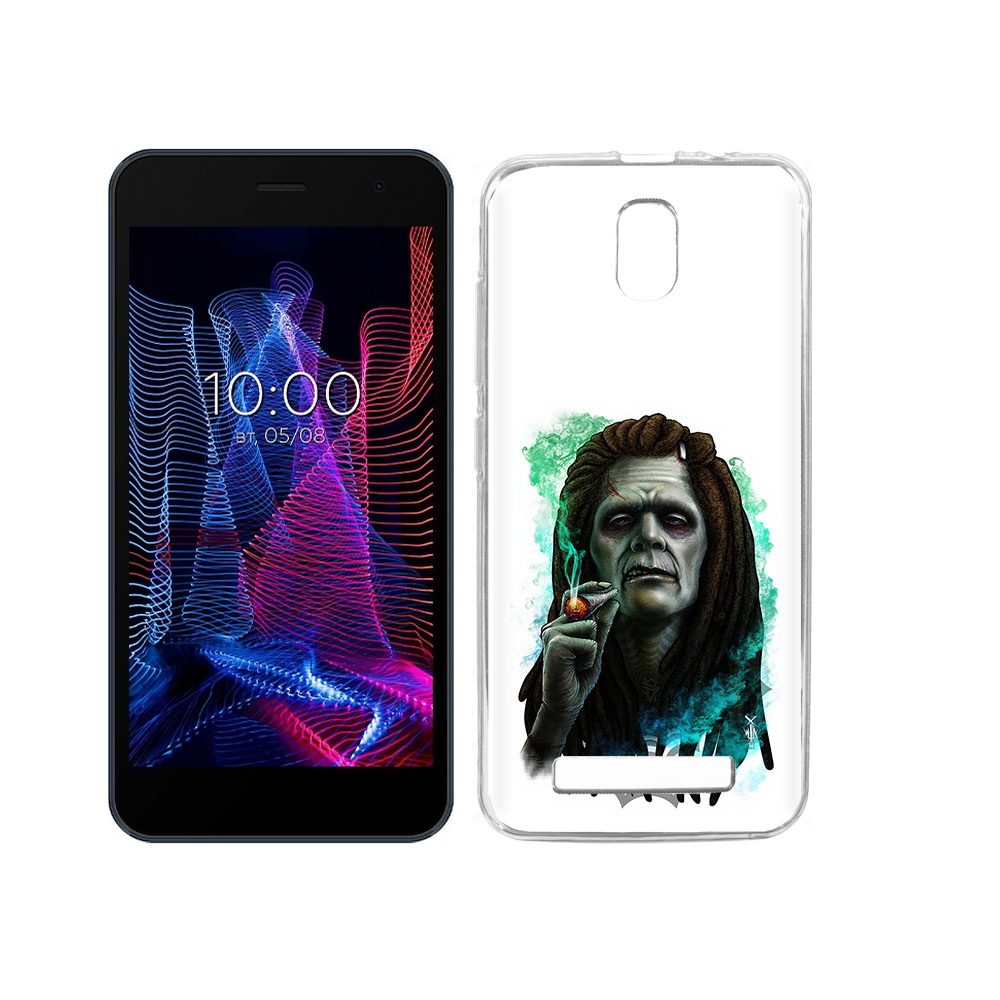 

Чехол MyPads Tocco для BQ 5047L Like зеленый мужчина с сигаретой, Прозрачный, Tocco