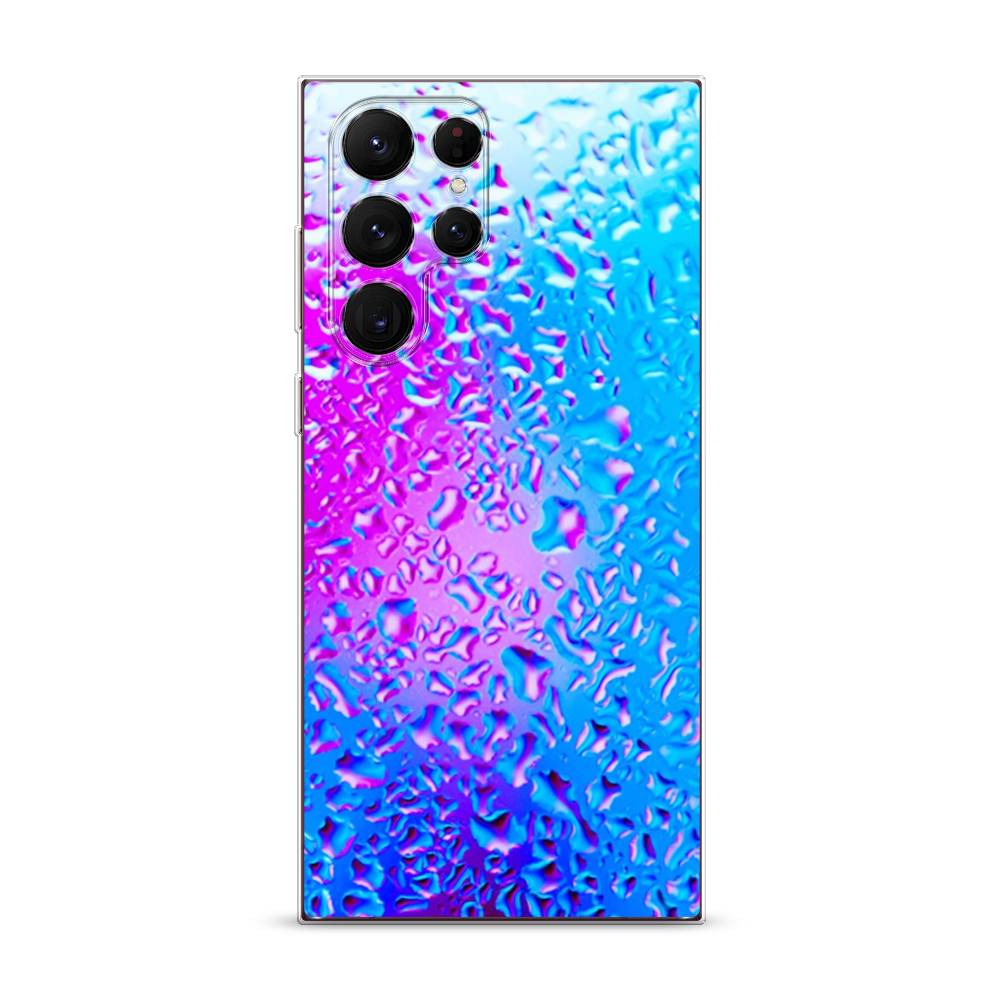 

Чехол на Samsung Galaxy S22 Ultra "Капли на стекле", Голубой;розовый, 2104050-3