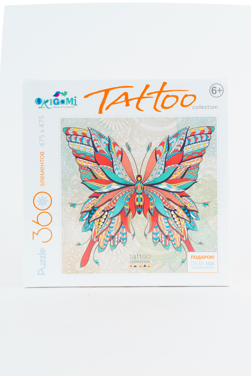 фото Пазл origami "tatoo" + подарок пазл, 360 + 100 элементов 5368_бабочка