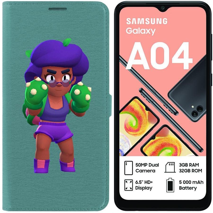 

Чехол-книжка Eco для Samsung Galaxy A04 (A045) Brawl Stars-Роза (зелёный опал)