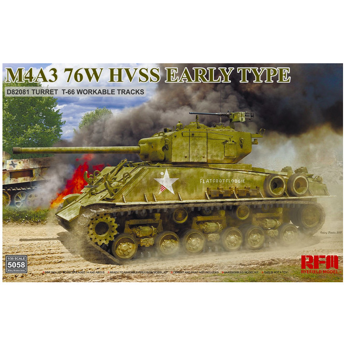 фото Rm-5058 rye field model 1/35 танк m4a3 76w hvss ранний тип nobrand