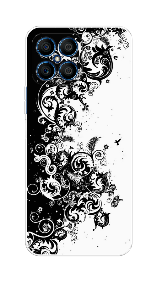 

Чехол на Honor X8 "Черно белый узор", Белый;черный;серый, 6107650-3