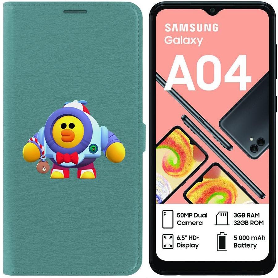 

Чехол-книжка Eco для Samsung Galaxy A04 (A045) Brawl Stars-Нани Салли (зелёный опал)