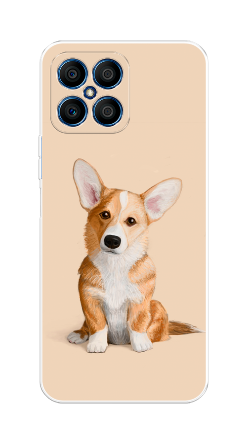 

Чехол на Honor X8 "Грустный Корги", Коричневый;бежевый, 6107650-1