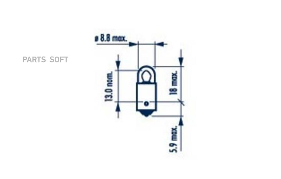 

Лампа T2W 12V 2W min10 10шт