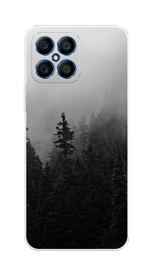 

Чехол на Honor X8 "Туманный лес", Серый;черный, 6107650-2