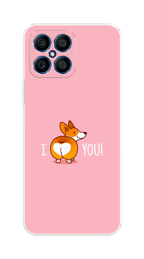 

Чехол на Honor X8 Корги I love you, Розовый;коричневый;белый, 6107650-1