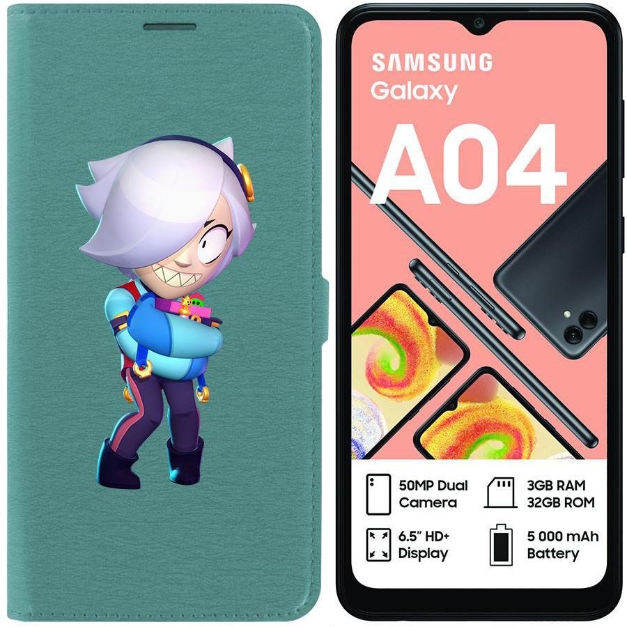 

Чехол-книжка Eco для Samsung Galaxy A04 (A045) Brawl Stars-Колетт (зелёный опал)