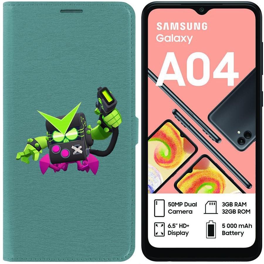 

Чехол-книжка Eco для Samsung Galaxy A04 (A045) Brawl Stars-Вирус 8-БИТ (зелёный опал)