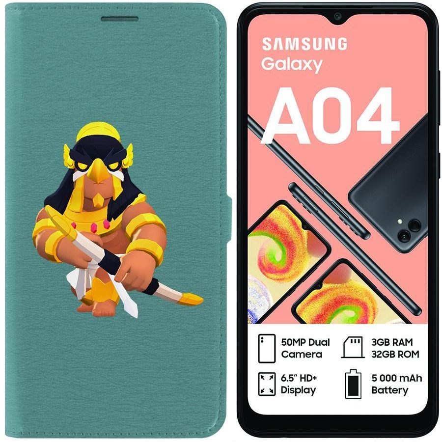 

Чехол-книжка Eco для Samsung Galaxy A04 (A045) Brawl Stars-Бо Хорус (зелёный опал)