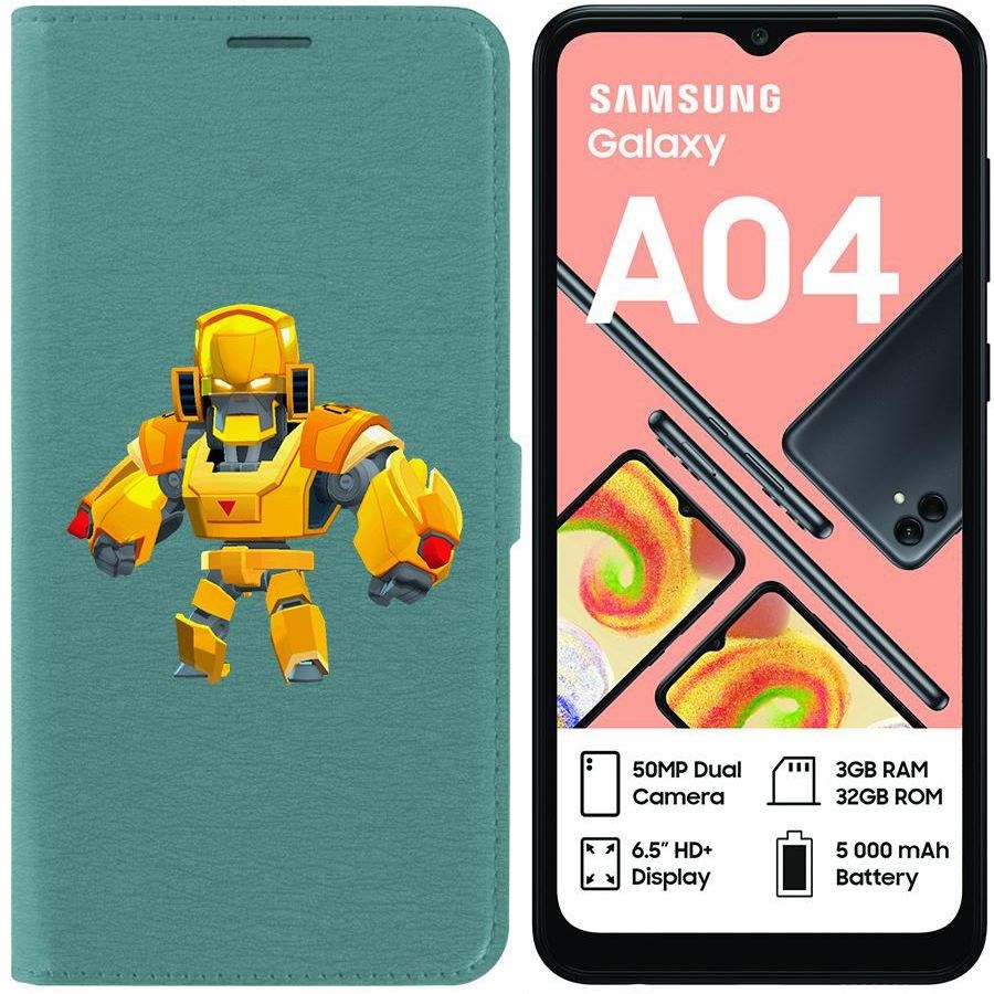 

Чехол-книжка Eco для Samsung Galaxy A04 (A045) Brawl Stars-Бо Золотой Меха (зелёный опал)