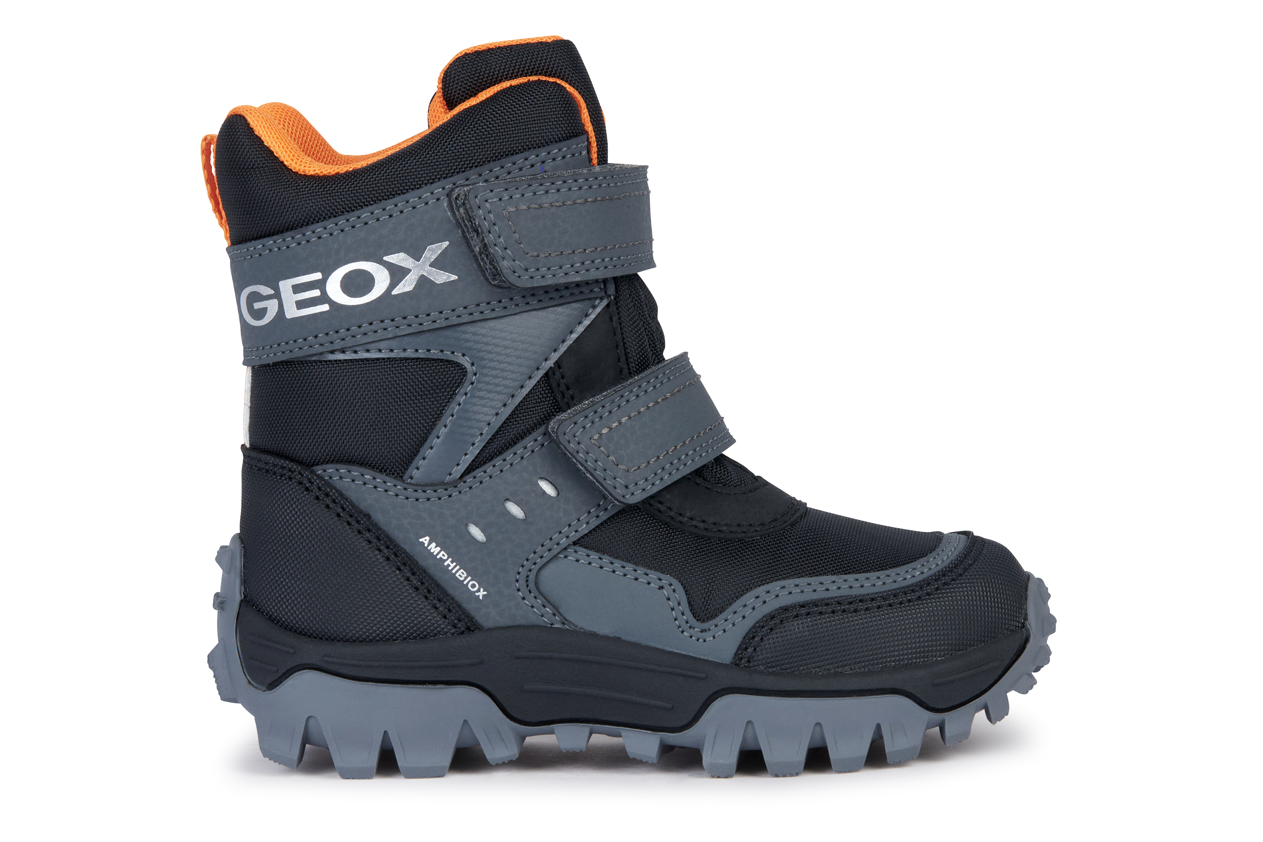 Полусапожки Geox J Himalaya Boy B Abx для мальчиков р.34, J36FRC0FUCEC0038 чёрно-оранжевый