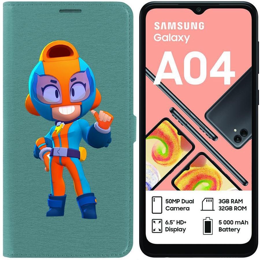 

Чехол-книжка Eco для Samsung Galaxy A04 (A045) Brawl Stars-GT Макс (зелёный опал)