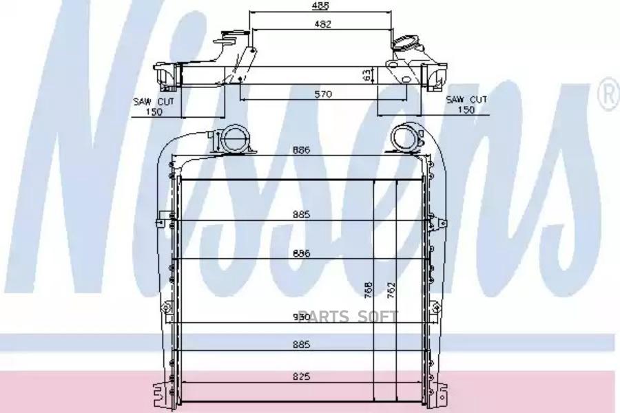 

Интеркулер! Aluminium/Aluminium 825x762x63 Scania P/R ser. 04-->