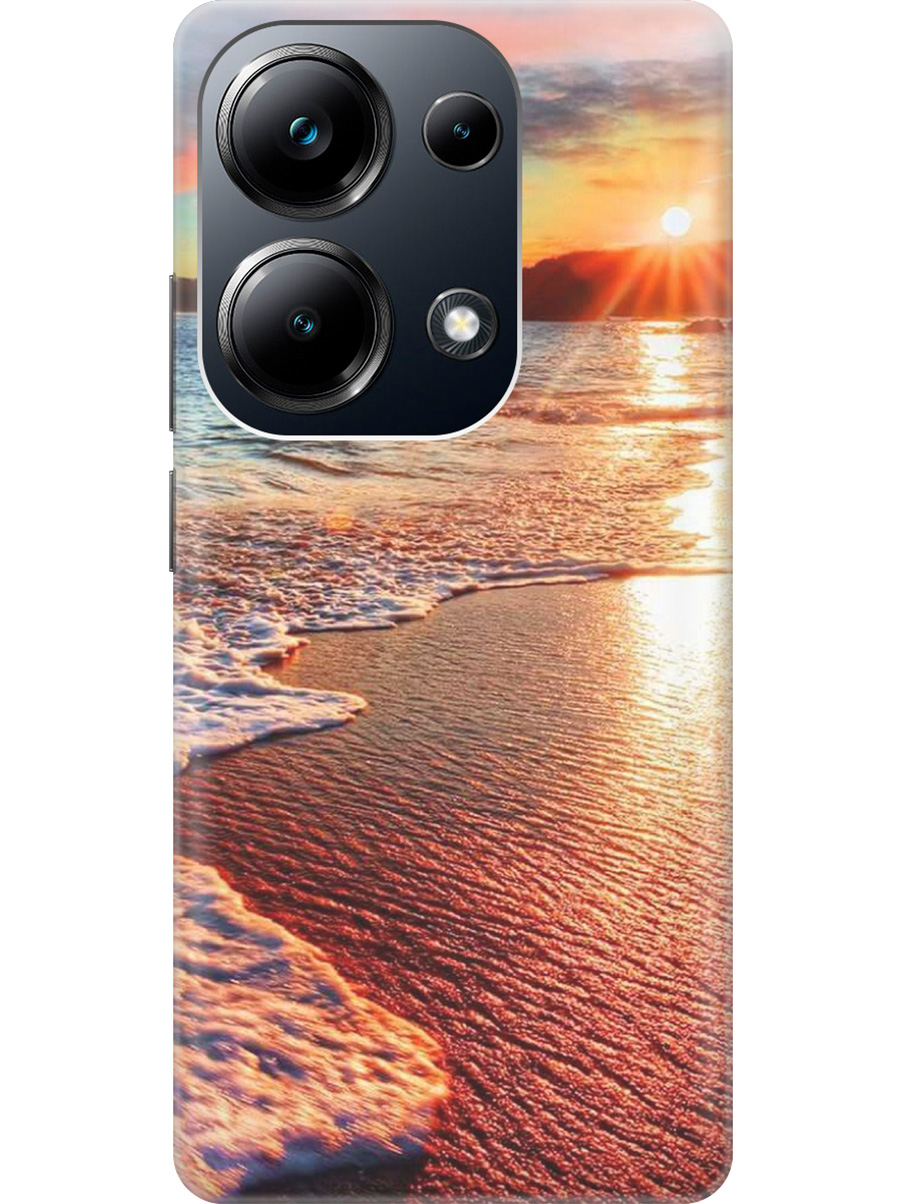 

Чехол на Xiaomi Redmi Note 13 Pro 4G / Poco M6 Pro 4G "Залитый светом пляж", Оранжевый;коричневый, 20012096