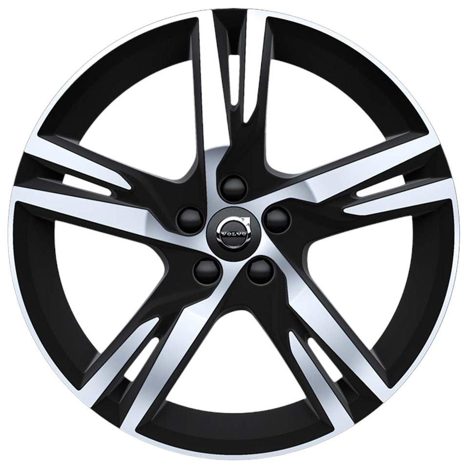 

Диск литой R19 XC60 5-Double Spoke Matt Black Diamond Cut - 911, Серебристый;черный