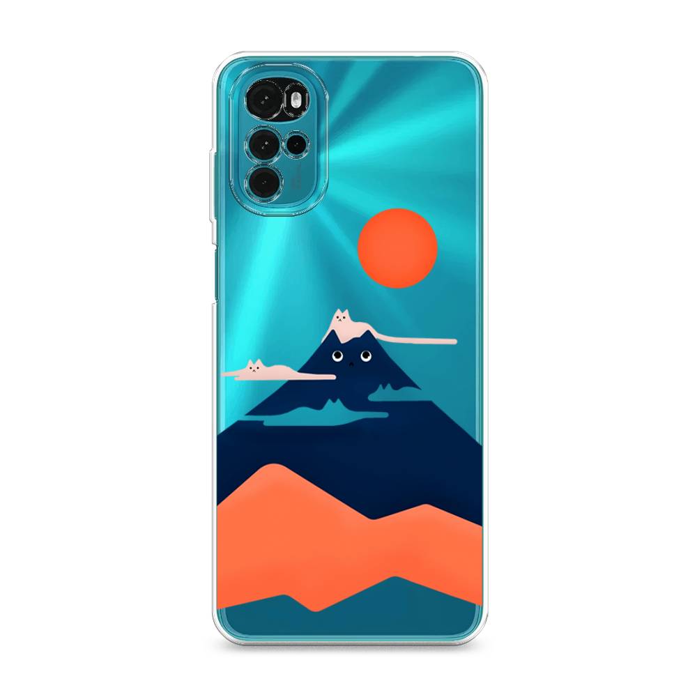 

Чехол на Motorola Moto G22 "Кот-гора", Черный;оранжевый, 243150-4