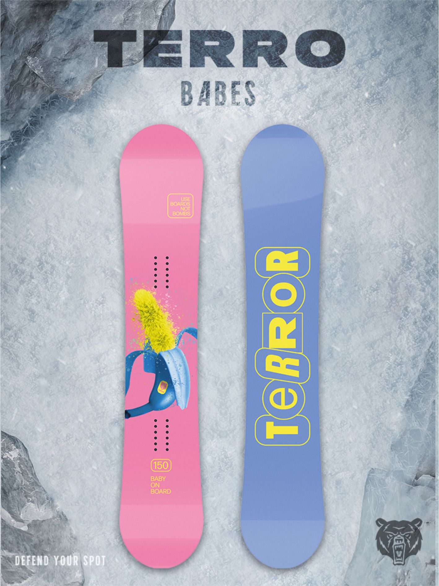 

Сноуборд TERROR - BABES 23/24 розовый 150, Розовый;голубой;желтый, BABES 23/24
