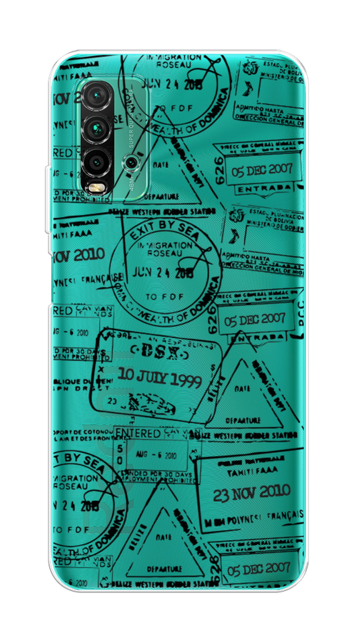 

Чехол на Xiaomi Redmi 9T "Visa stamps 2", Белый;черный;серый, 39850-2