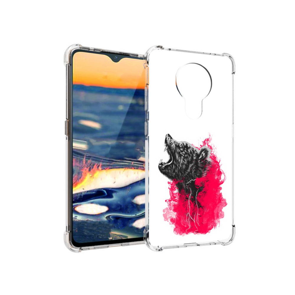 

Чехол MyPads Tocco для Nokia 5.3 медведь в дымке (PT227052.106.463), Прозрачный, Tocco