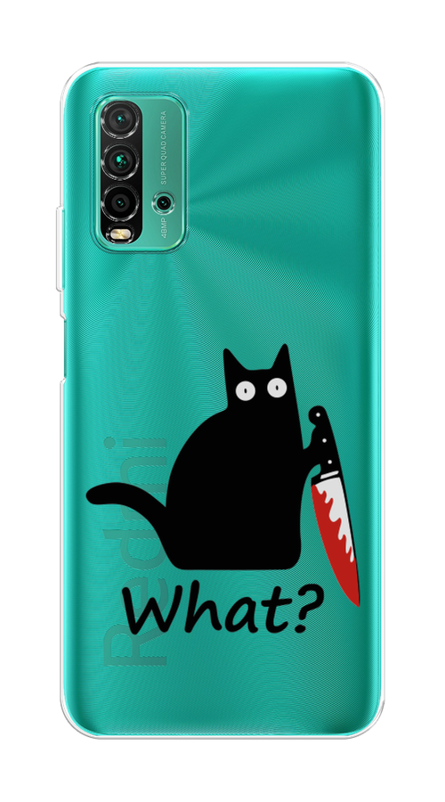 

Чехол на Xiaomi Redmi 9T "Котик с ножом", Черный;красный, 39850-6