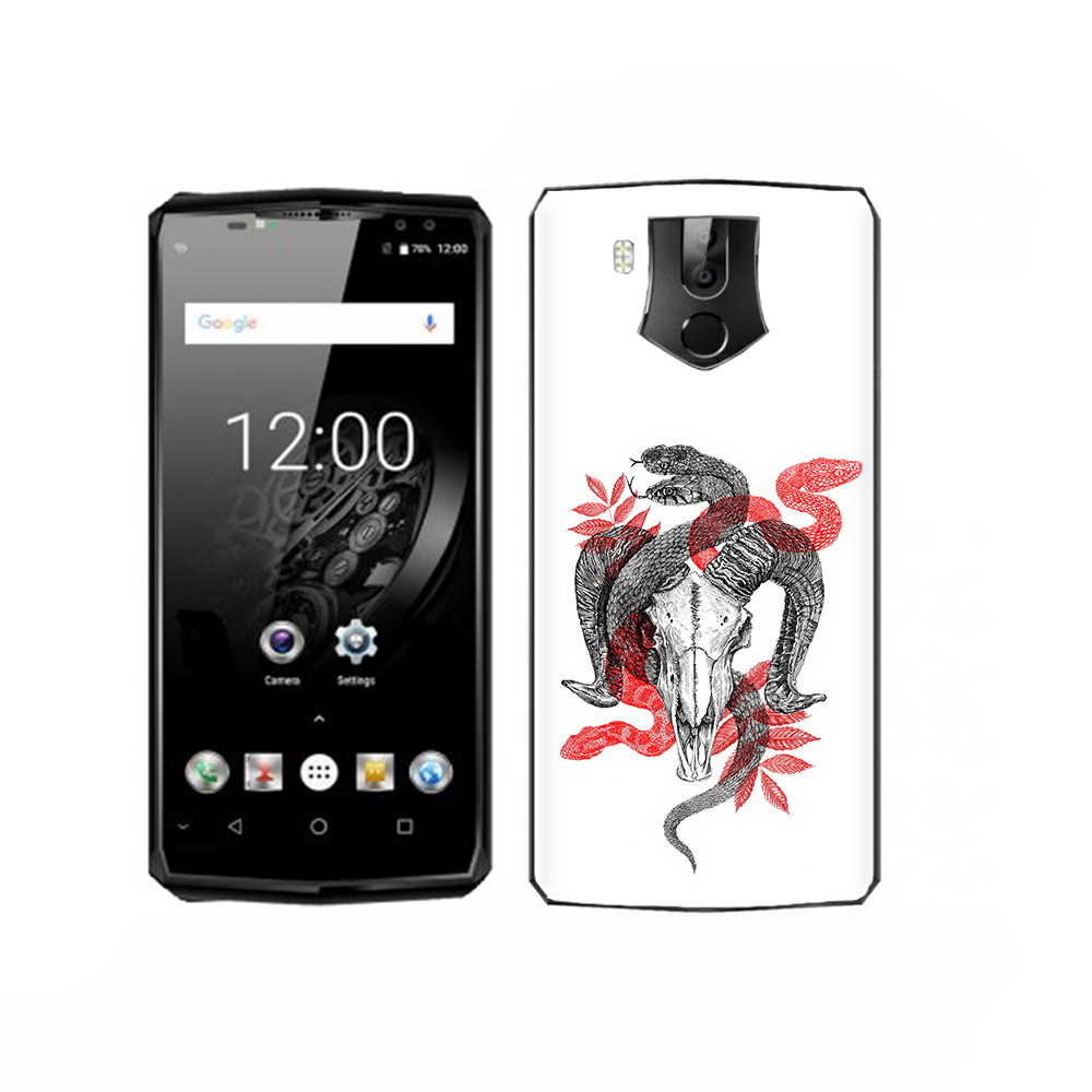 

Чехол MyPads Tocco для Oukitel K10 змея в черепе рисунок, Прозрачный, Tocco
