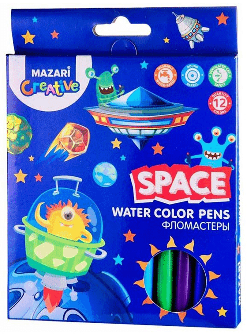 

Фломастеры Mazari Space 12 цветов