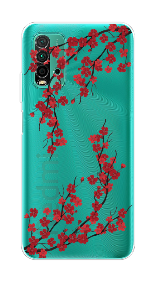 

Чехол на Xiaomi Redmi 9T "Красная сакура", Красный;черный, 39850-2