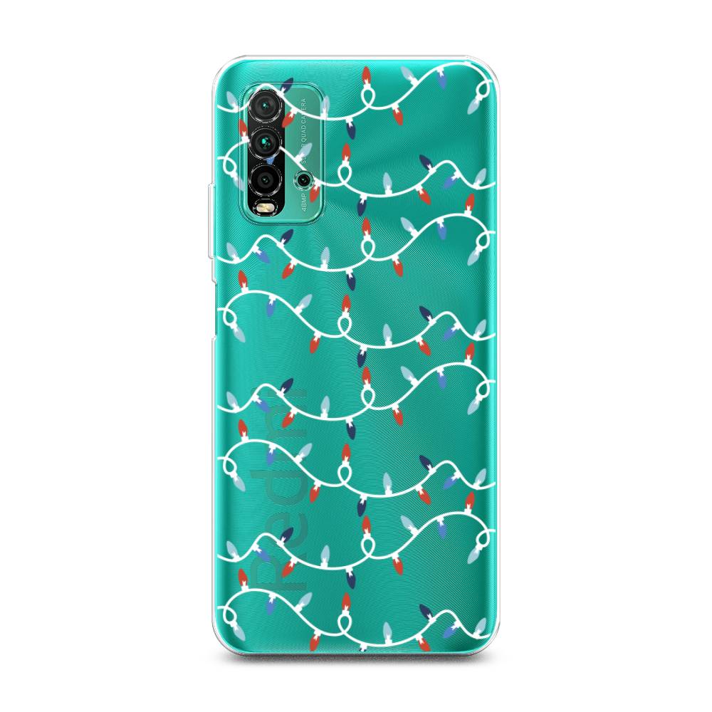 

Чехол на Xiaomi Redmi 9T "Разноцветная гирлянда", Белый;красный;синий, 39850-5